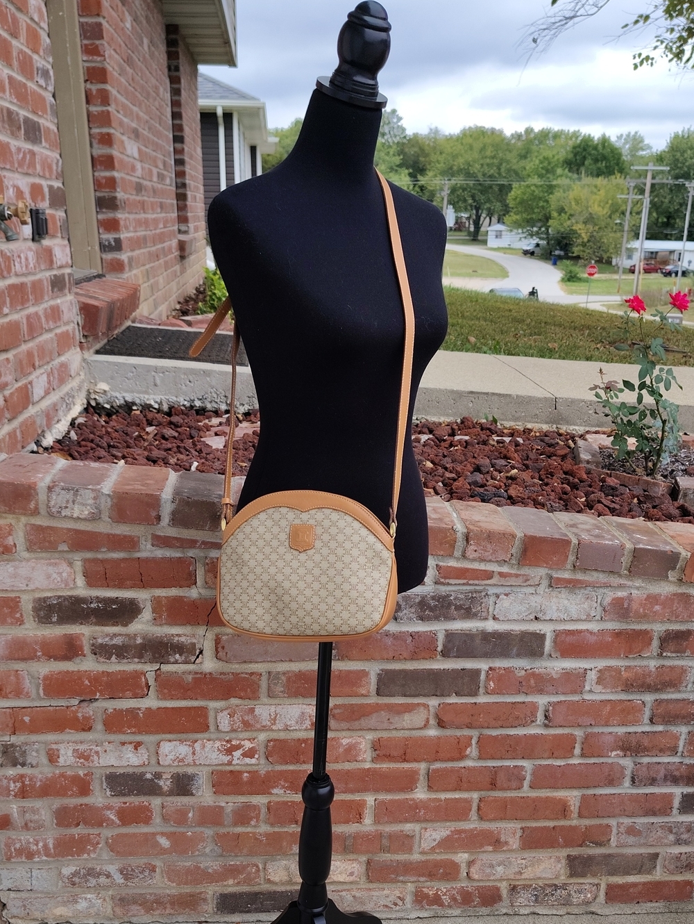 Vintage Celine Macadam Leather Coated Canvas Crossbody Bag Classic Luxury 80s - Picture 2 of 16